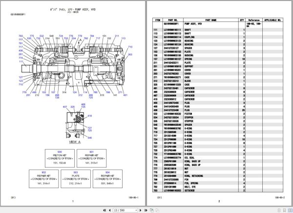 Kobelco Crawler Crane CK1100G Parts Catalog S3GH04101ZO08 2