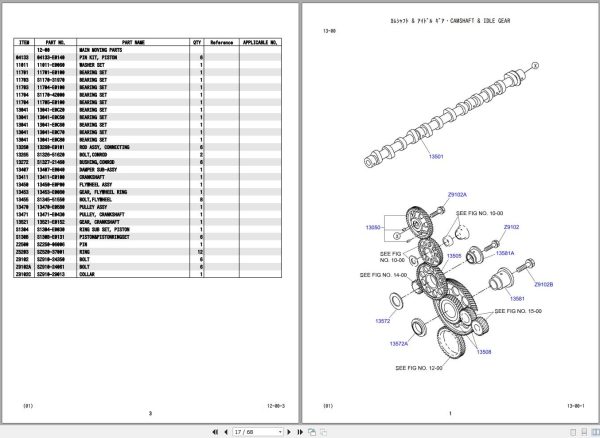 Kobelco Crawler Crane CK1100G Parts Catalog S3GH04101ZO08 3