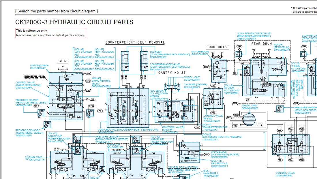 Kobelco Crawler Crane CK1200G 3 Electric Hydraulic Circuit Diagrams 1