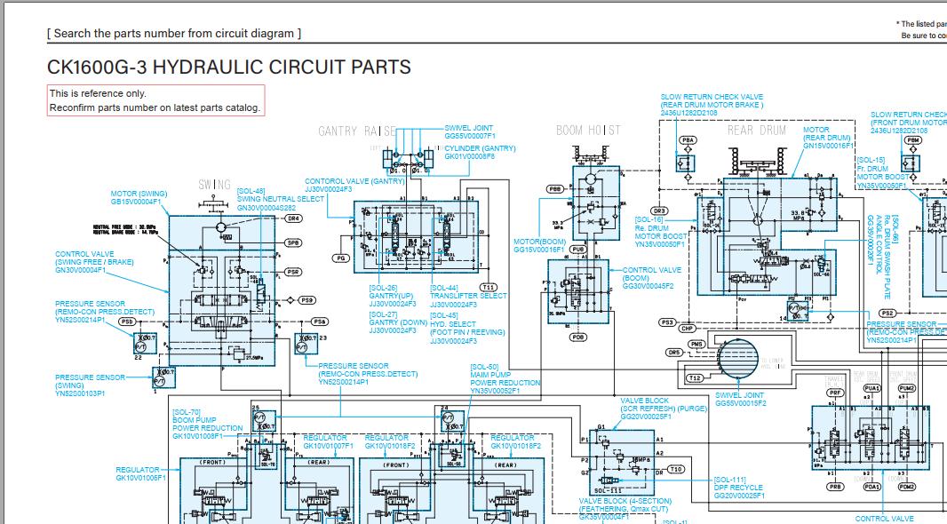 Kobelco Crawler Crane CK1600G 3 Electric Hydraulic Circuit Diagrams 1