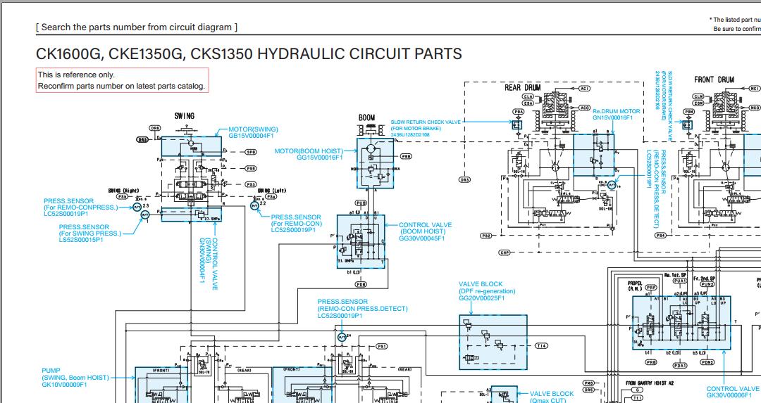 Kobelco Crawler Crane CK1600G Electric Hydraulic Circuit Diagrams 1