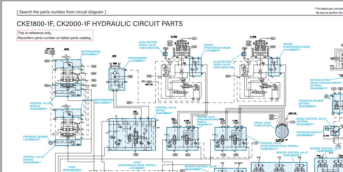 Kobelco Crawler Crane CK2000 1F Electric Hydraulic Circuit Diagrams 1