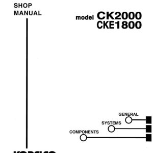 Kobelco Crawler Crane CK2000 CKE1800 Shop Manual Diagrams S5JC00001ZE01 1
