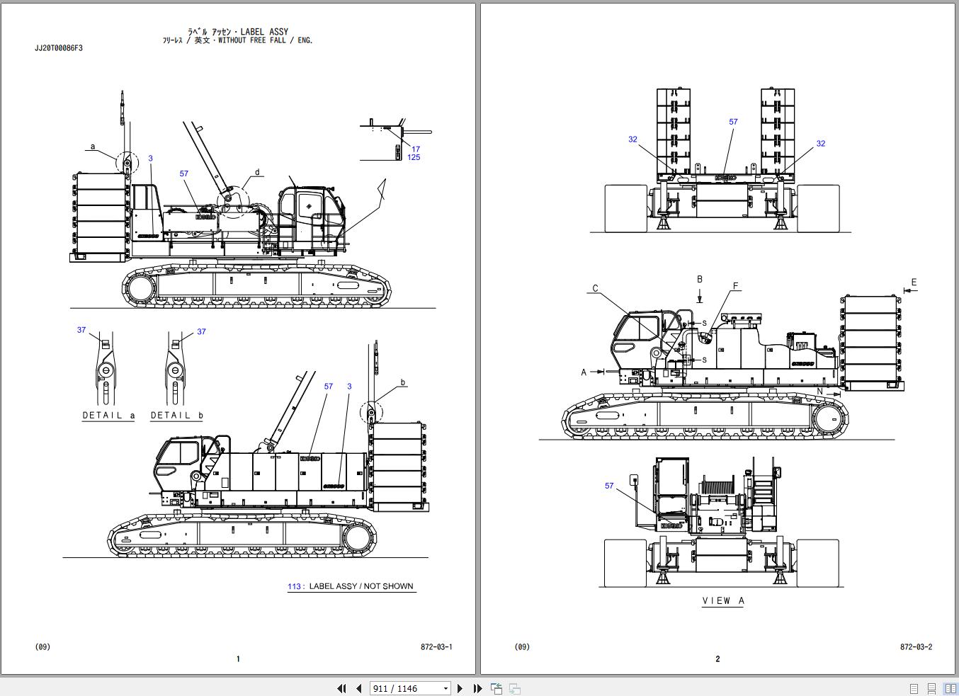 Kobelco Crawler Crane CK2000 Parts Catalog S3JC00003ZO 1
