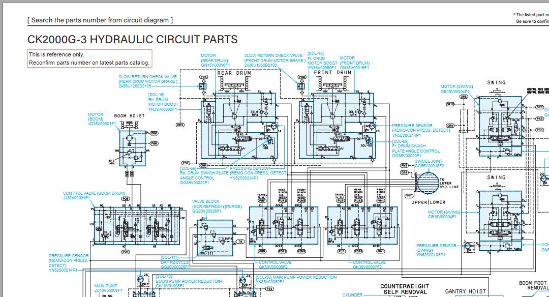 Kobelco Crawler Crane CK2000G 3 Electric Hydraulic Circuit Diagrams 1