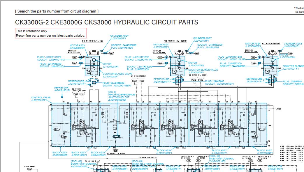 Kobelco Crawler Crane CK3300G 2 CKE3000G CKS3000 Hydraulic Circuit Diagram 1