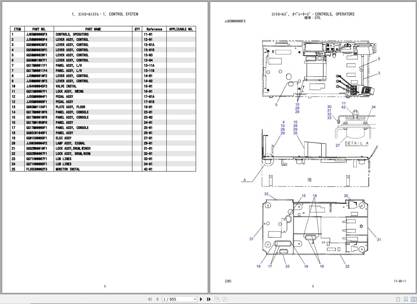 Kobelco Crawler Crane CK850 2 Parts Catalog S3GG14012ZO 1