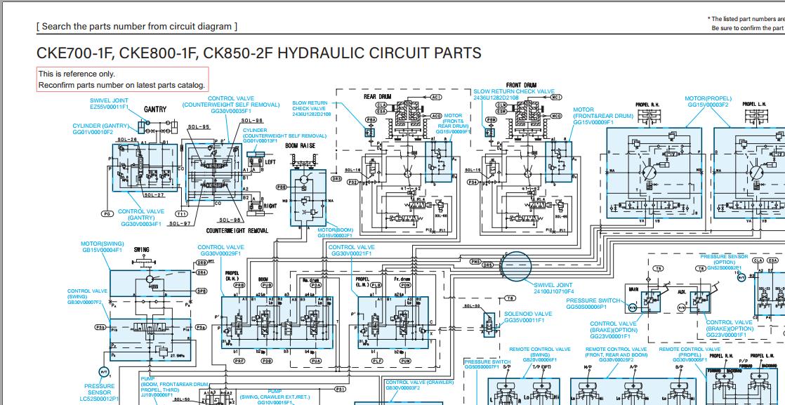 Kobelco Crawler Crane CK850 2F Electric Hydraulic Circuit Diagrams 1