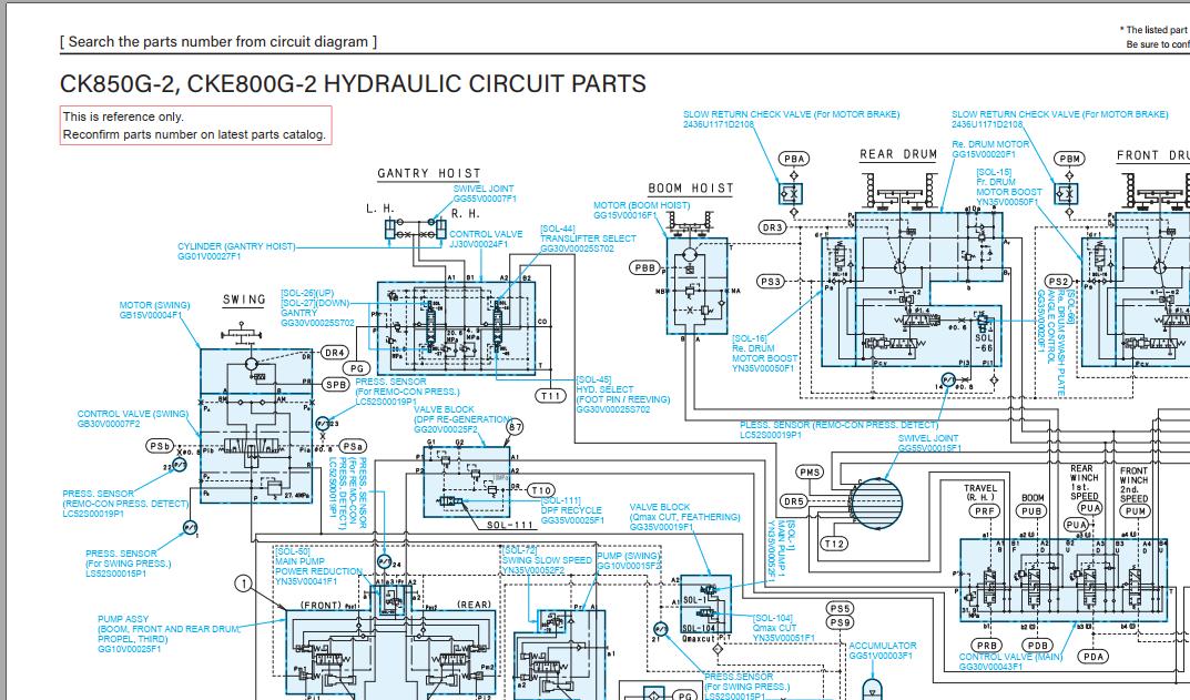 Kobelco Crawler Crane CK850G 2 Electric Hydraulic Circuit Diagrams 1