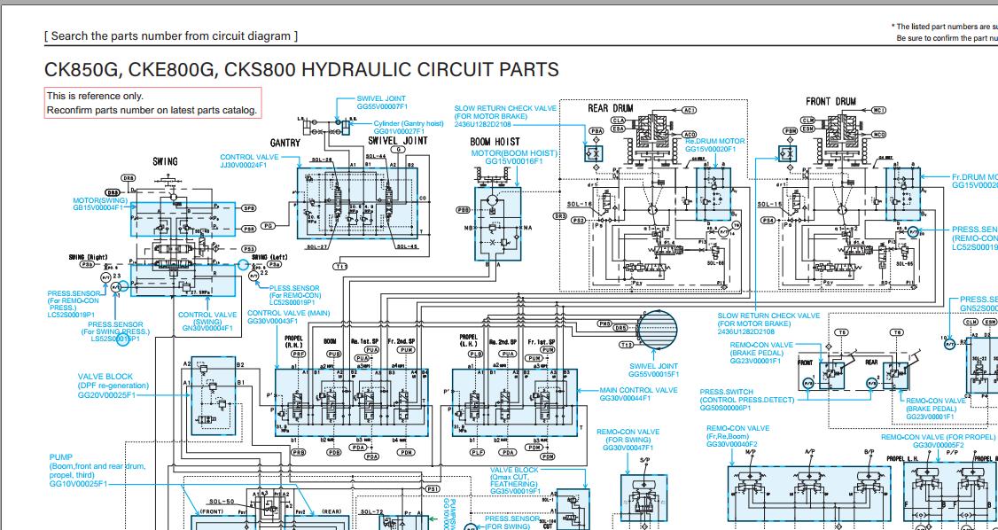 Kobelco Crawler Crane CK850G Electric Hydraulic Circuit Diagrams 1