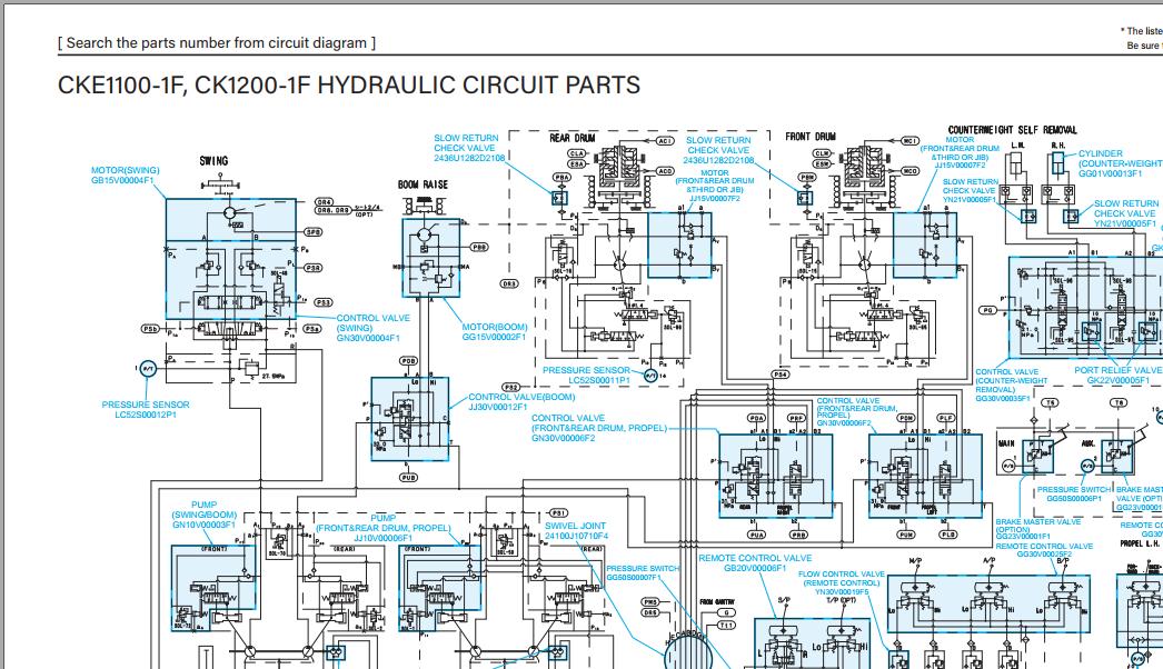 Kobelco Crawler Crane CKE1100 1F Electric Hydraulic Circuit Diagrams 1