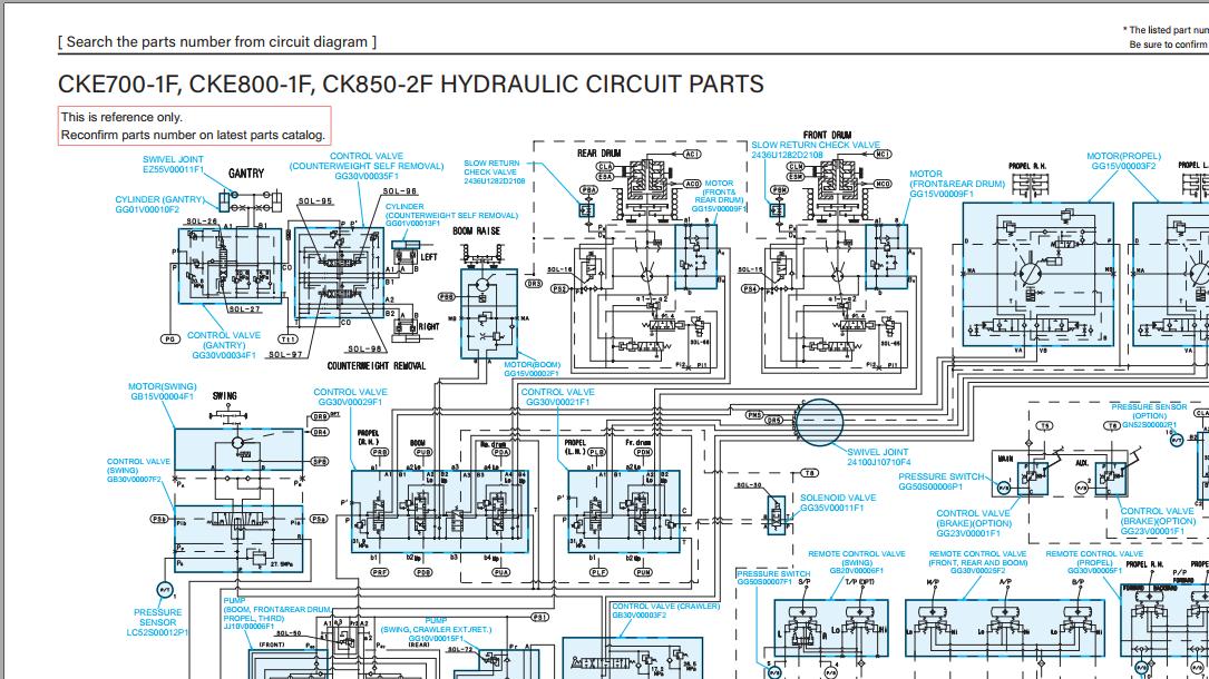 Kobelco Crawler Crane CKE800 1F Electric Hydraulic Circuit Diagrams 1