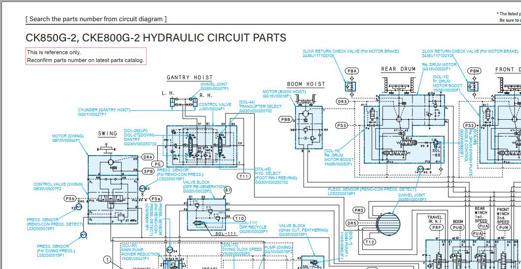 Kobelco Crawler Crane CKE800G 2 Electric Hydraulic Circuit Diagrams 1