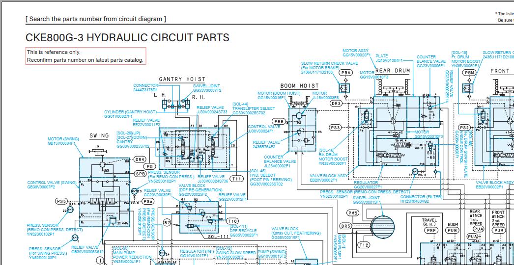 Kobelco Crawler Crane CKE800G 3 Electric Hydraulic Circuit Diagrams 1