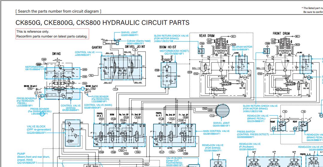 Kobelco Crawler Crane CKE800G Electric Hydraulic Circuit Diagrams 1