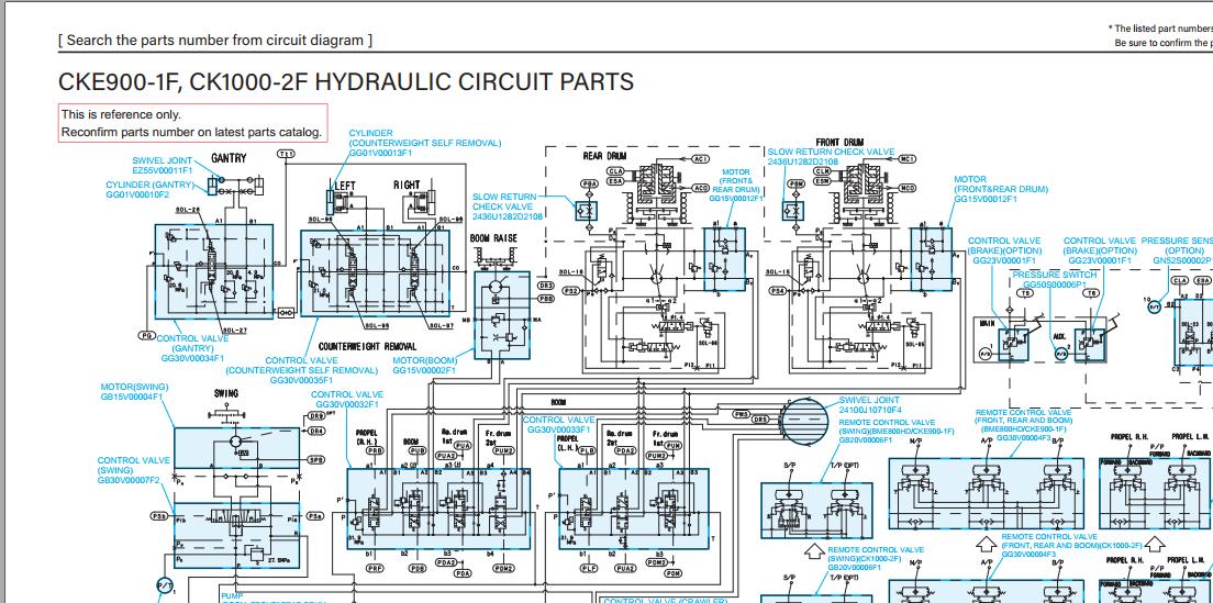 Kobelco Crawler Crane CKE900 1F Electric Hydraulic Circuit Diagrams 1