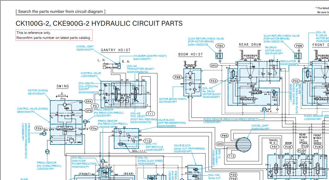 Kobelco Crawler Crane CKE900G 2 Electric Hydraulic Circuit Diagrams 1
