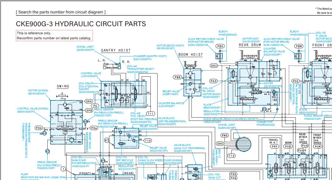 Kobelco Crawler Crane CKE900G 3 Electric Hydraulic Circuit Diagrams 1