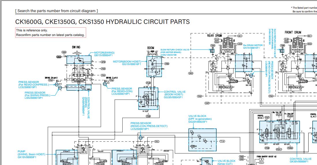 Kobelco Crawler Crane CKS1350 Electric Hydraulic Circuit Diagrams 1