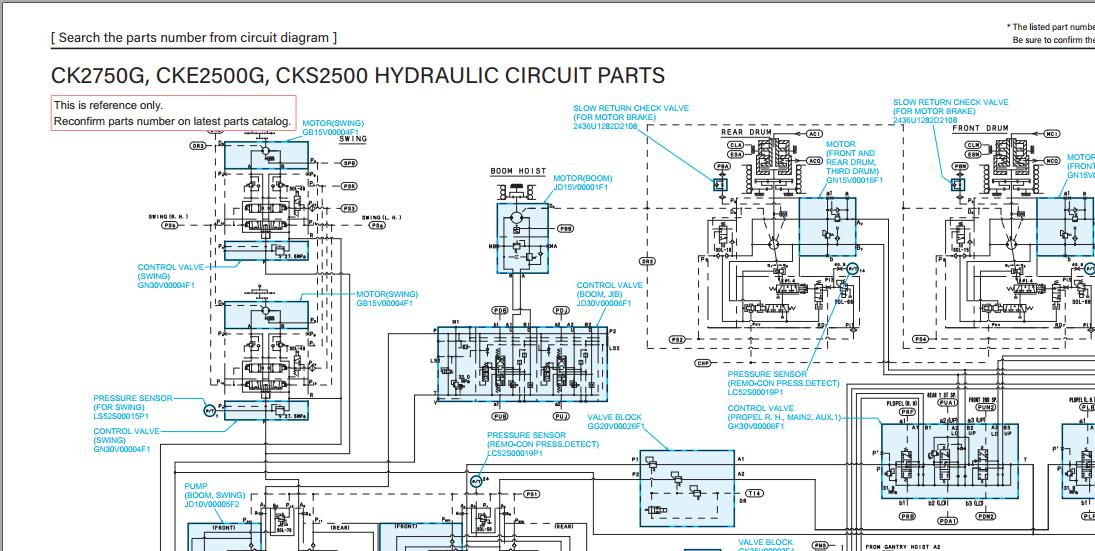 Kobelco Crawler Crane CKS2500G Electric Hydraulic Circuit Diagrams 1
