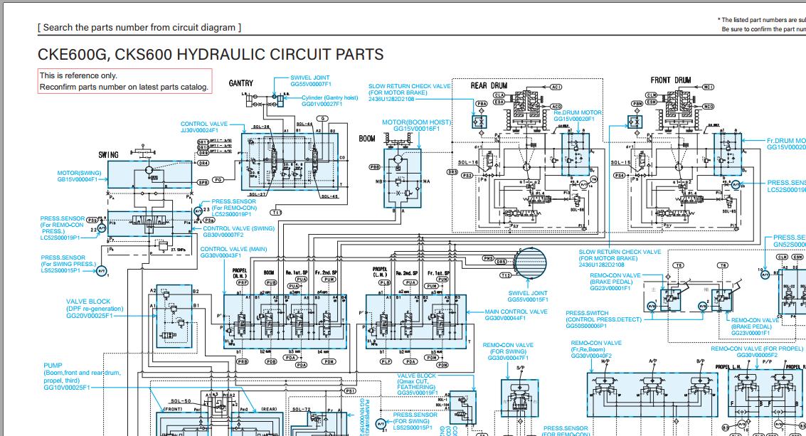 Kobelco Crawler Crane CKS600 Electric Hydraulic Circuit Diagrams 1