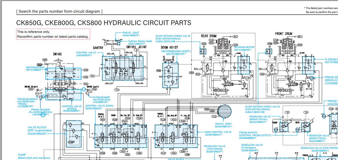 Kobelco Crawler Crane CKS800 Electric Hydraulic Circuit Diagrams 1