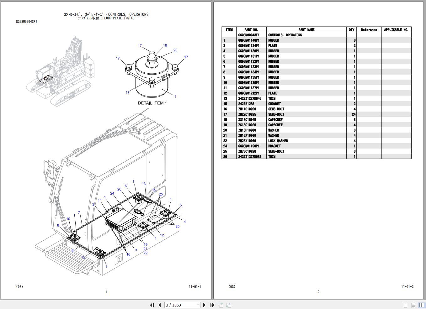 Kobelco Crawler Crane CKS900 Parts Catalog S3GH04201ZO07 1