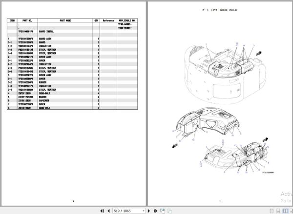 Kobelco Excavator SK270SRLC 5 Parts Catalog S3YF00026ZE10 2