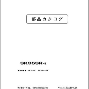 Kobelco Excavator SK35SR 5 Parts Catalog S3PX00042ZJ06 1