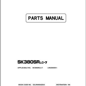 Kobelco Excavator SK380SRLC 7 Parts Catalog S3LR00004ZE03 1