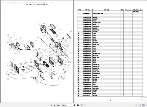 Kobelco Excavator SK45SRX 6E Parts Catalog S3PH00024ZE15 2