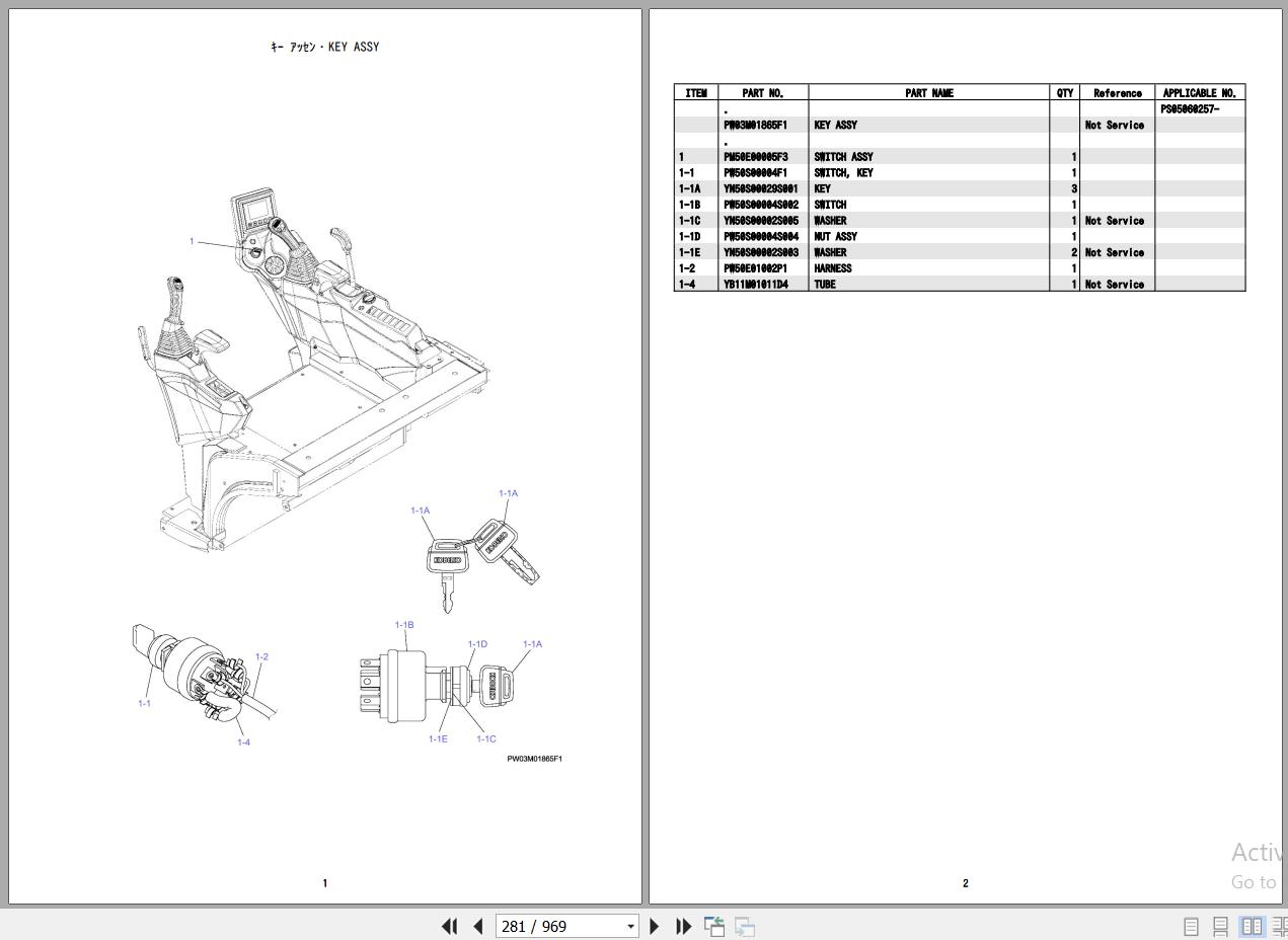 Kobelco Excavator SK55SR 7 SK55SRD 7 Parts Catalog S3PS00041ZJ06 2