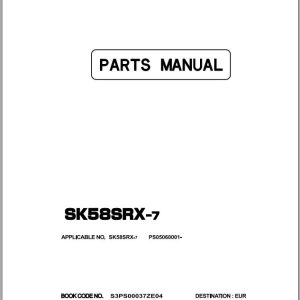 Kobelco Excavator SK58SRX 7 Parts Catalog S3PS00037ZE04 1