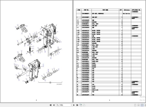 Kobelco Excavator SK850LC 10 Parts Catalog S3LY00014ZE06 2