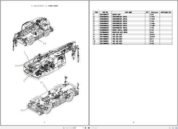 Kobelco Rough Terrain Crane RK250 7 Parts Catalog S3EE01001ZO 1