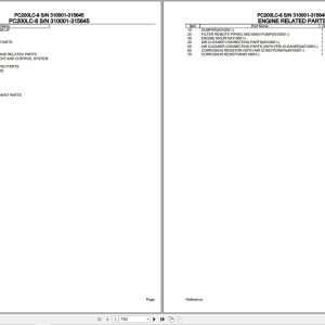 Komatsu Excavator PC200LC 8 310001 315645 Parts Catalog 1