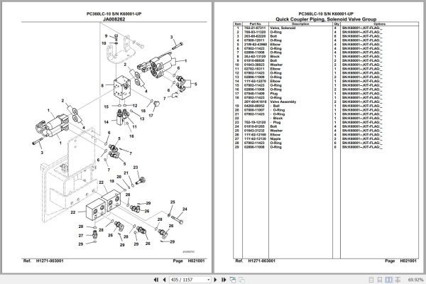 Komatsu Excavator PC360LC 10 K60001Up Spare Parts Catalog 2
