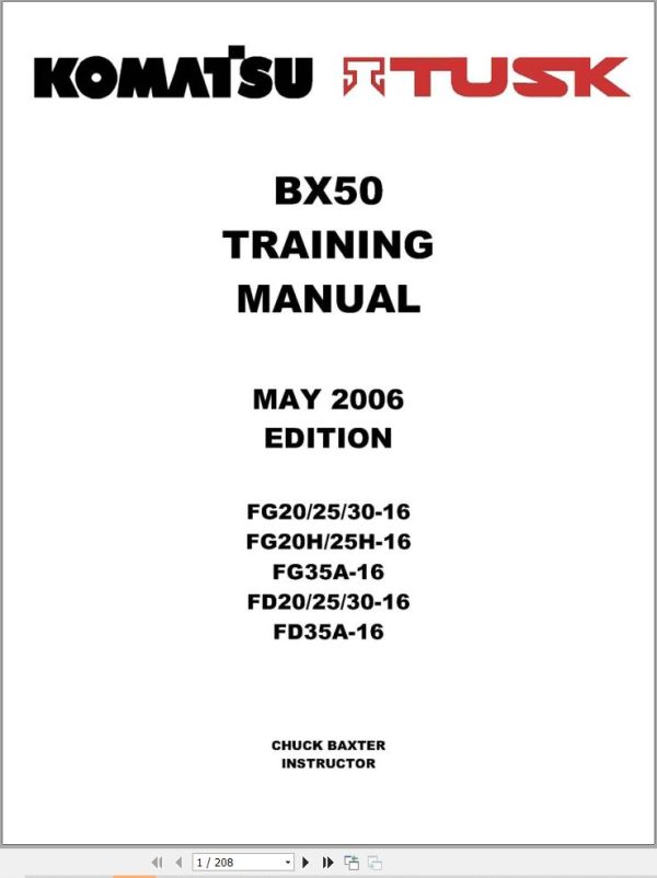 Komatsu Forklift BX50 Training Manual 1