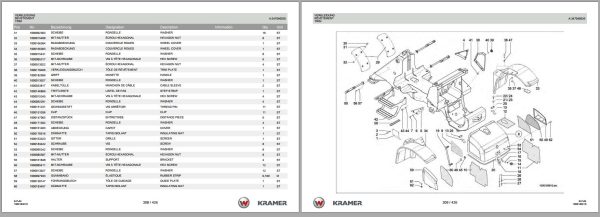 Kramer Wheel Loader 1150 Spare Parts List 100018445 2