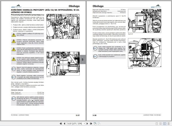 Landini Tractor 160 180 T TRONIC Operators Maintenance Manual 6730168A1 PL 2