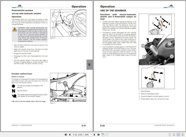 Landini Tractor 160 T TRONIC 180 T TRONIC Operators Maintenance Manual 6704017A1 EN 2