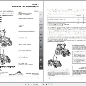 Landini Tractor 2 045 STD to 2 060 GE Operators Maintenance Manual 6607196A1 PT 1
