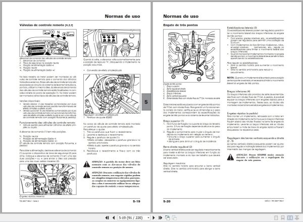 Landini Tractor 2 045 STD to 2 060 GE Operators Maintenance Manual 6607196A1 PT 2