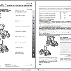 Landini Tractor 2 045STD to 2 055GE Operators Maintenance Manual 6627125A2 FR 1
