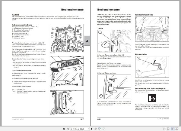 Landini Tractor 2 045STD to 2 055GE Operators Maintenance Manual 6627127A2 DE 2