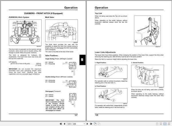 Landini Tractor 230 260 280 Operators Maintenance Manual 3681752M1 EN 2
