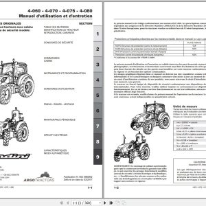 Landini Tractor 4 060 4 070 4 075 4 080 Operators Maintenance Manual 6525982M2 FR 1