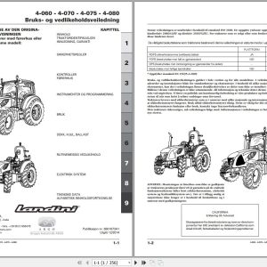 Landini Tractor 4 060 4 070 4 075 4 080 Operators Maintenance Manual 6601073A1 NO 1