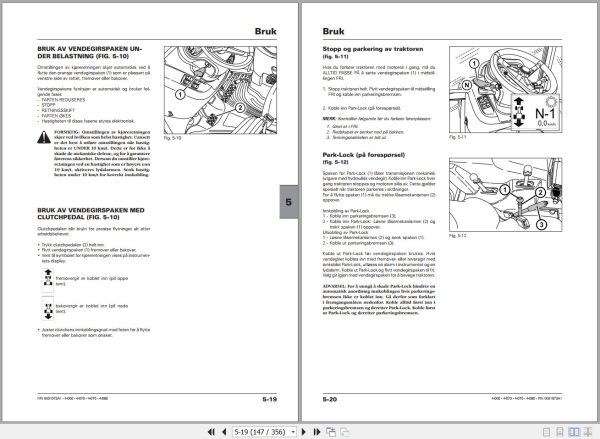Landini Tractor 4 060 4 070 4 075 4 080 Operators Maintenance Manual 6601073A1 NO 2