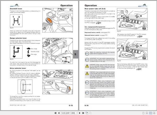 Landini Tractor 4 060 4 070 4 080 Operators Maintenance Manual 6670715A2 EN 2